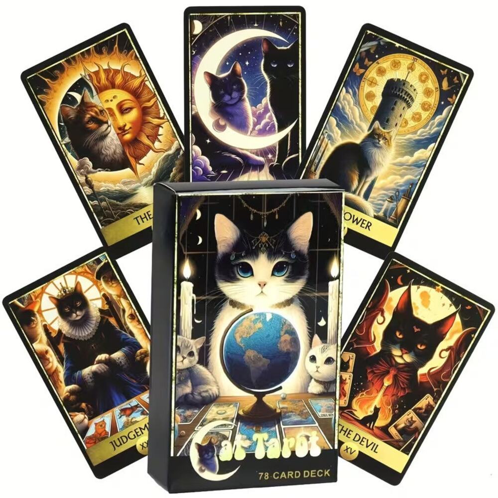 Majestic Mystical Kitty Cat, Cats Tarot Cards - 78 Card Set